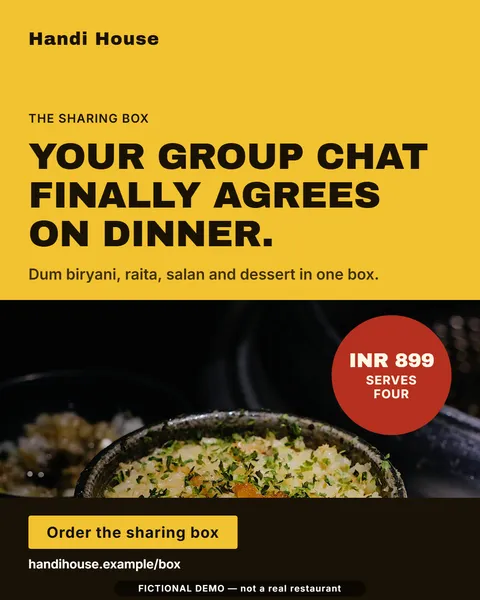 Dinner, Decided, a fictional Mumbai delivery campaign